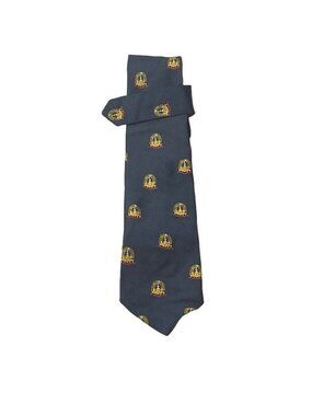 Vintage Wm. Chelsea Ltd. Silk Tie With Medallion Emblem Pattern